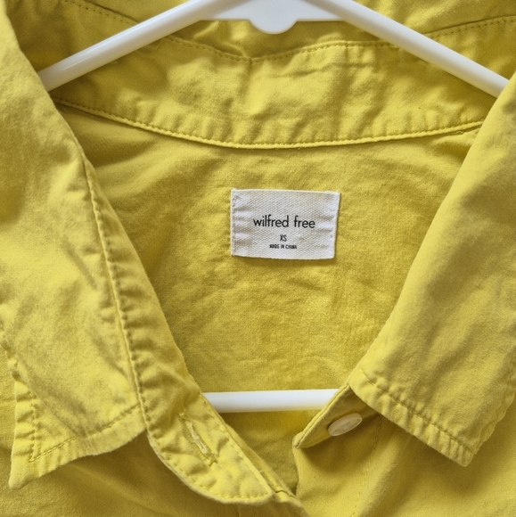 Wilfred Free Oversized Yellow Organic Cotton Button-Up Shirt – Size XS - Picture 2 of 4
